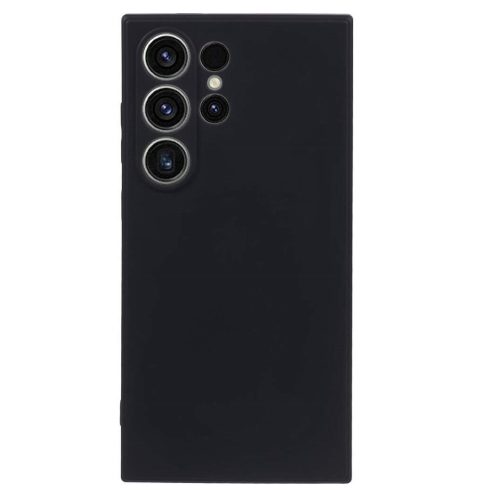 Husa Samsung Galaxy S23 Ultra, Luxury Silicone, catifea in interior, protectie camere, neagra