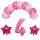 Aranjament 12 baloane, cifra 4 din folie metalizata, roz