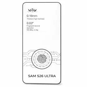   Folie sticla Samsung Galaxy S26 Ultra, Full Glue, deblocare amprenta, premium, 0.18 mm, margini negre