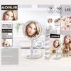 Oglinda de machiaj cu LED AORLIS AO-77900, rotunda, pliabila