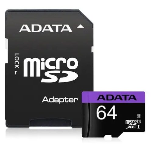 Card de memorie 64GB Micro SDXC A-Data Premier, UHS-I Clasa 10 + Adaptor SD