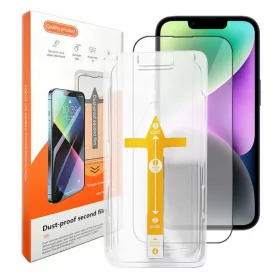   Folie sticla Apple iPhone 13 Pro Max, Full Glue Premium Glass, ESD, kit instalare rapida, margini negre