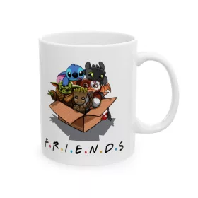   Cana ceramica personalizata, design Stitch Friends, 330 ml, alba