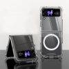 Husa protectie Samsung Galaxy Z Flip4, compatibila MagSafe, hybrid PC + TPU, transparenta