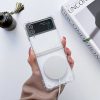 Husa protectie Samsung Galaxy Z Flip4, compatibila MagSafe, hybrid PC + TPU, transparenta