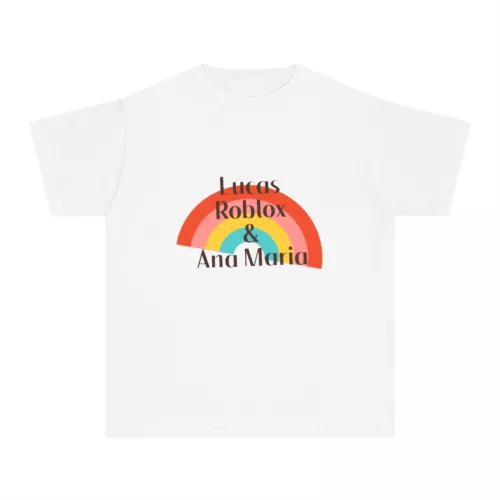 Tricou personalizat alb, copii/adulti, design logo Ana si Lucas, modal, diverse marimi
