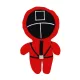 Jucarie de pluș Squid Game, Soldatul Patrat, 23 cm, rosu/negru