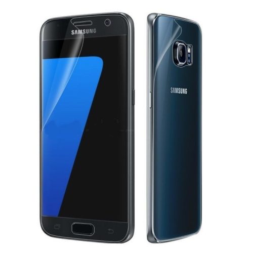 Set 2 folii protectie Samsung Galaxy S7 Edge (fata + spate), din plastic, transparente