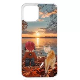   Husa iPhone 14 Pro, model Lucas Roblox si pisica, TPU flexibil, margini transparente