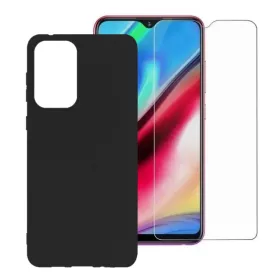   Set folie si husa Samsung Galaxy A04s, sticla transparenta si Matt TPU, negru