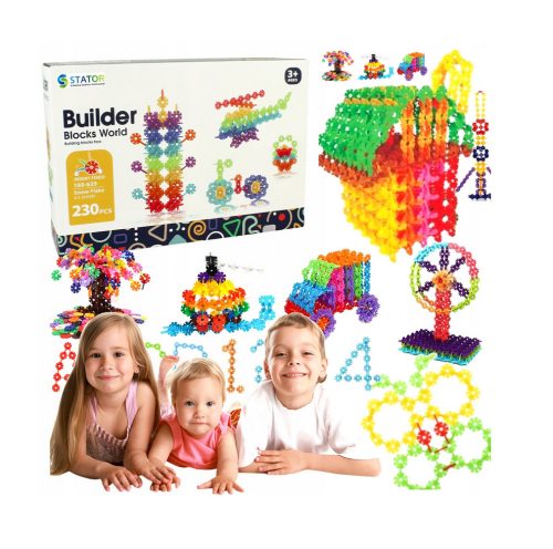 Set de constructie educational, 230 de piese, Builder Blocks World