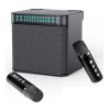 Set boxa si  doua microfoane Karaoke HL-233, bluetooth, lumina RGB, functie efecte voce, 10W, negre