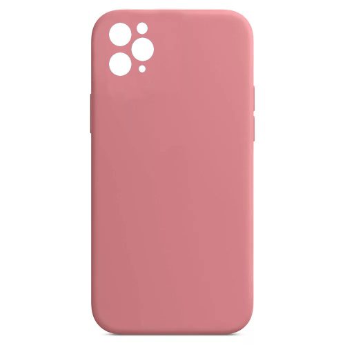 Husa Apple iPhone 11 Pro Max Luxury Silicone, catifea in interior, protectie camere, roz pal