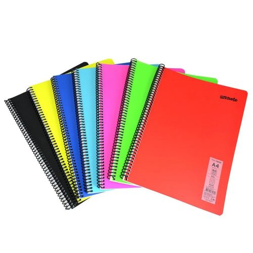 Caiet cu spirala A5, 80 file, My Note Flex Neon, dictando, coperta PP galbena