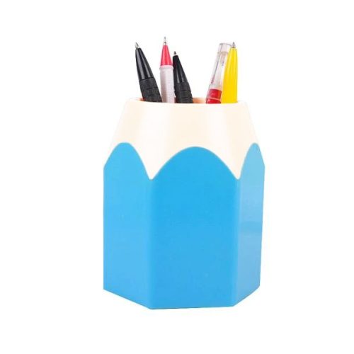 Suport instrumente de scris, forma creion, albastru