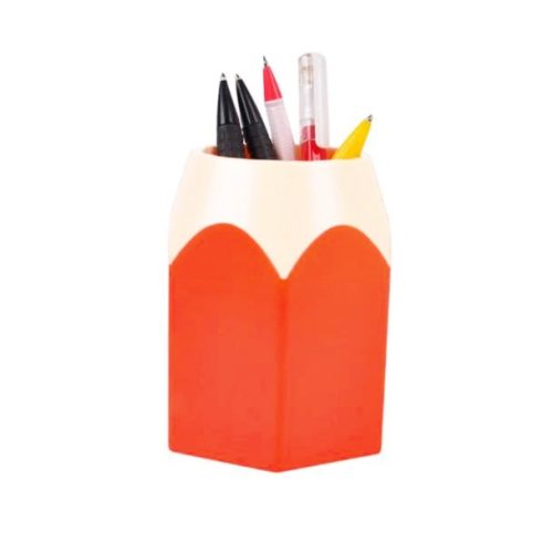 Suport instrumente de scris, forma creion, portocaliu