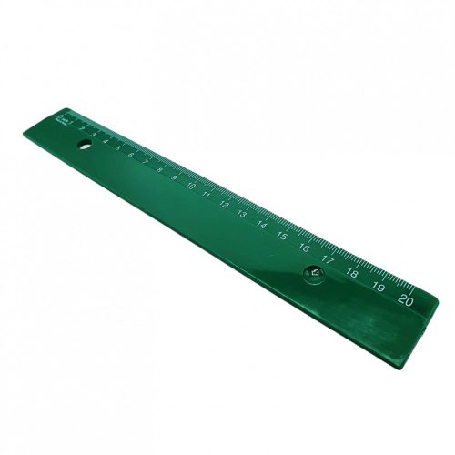 Rigla din plastic, lungime 20 cm, verde
