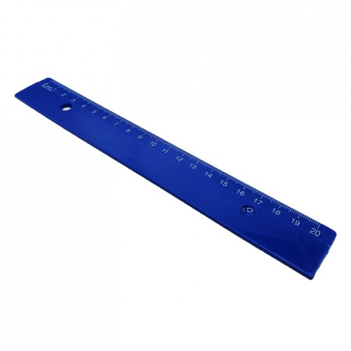Rigla din plastic, lungime 20 cm, albastra