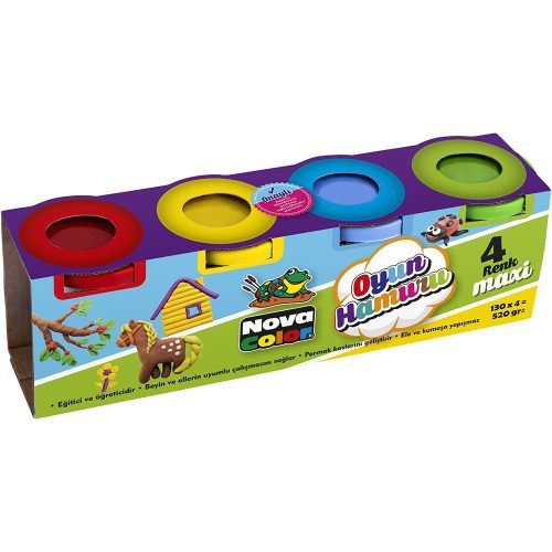 Set plastilina Play Dough Nova Color NC-4105, 4 culori x 130 grame 