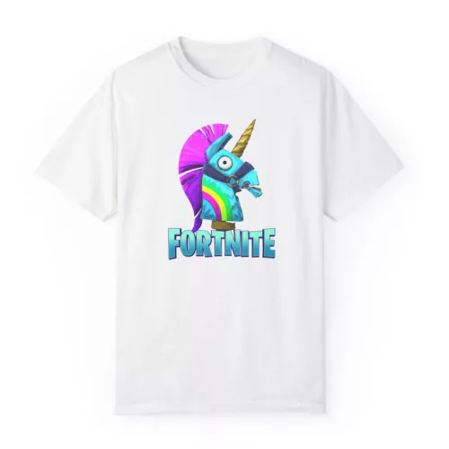 Tricou personalizat alb, copii/adulti, design Llama Unicorn, modal, diverse marimi
