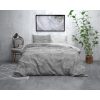 Lenjerie pat Sleeptime Twin Washed Cotton Grey, bumbac mixt tip flannel, husa 140 x 220 cm, 1 fata perna 60 x 70 cm