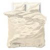 Lenjerie pat Sleeptime Beauty Duvet Cover Cream, micropercal, husa 240 x 220 cm, 2 fete perna 60 x 70 cm
