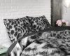 Lenjerie pat Dreamhouse Cheetah Grey, bumbac 100%, husa 140 x 220 cm, 1 fata perna 60 x 70 cm