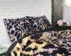 Lenjerie pat Dreamhouse Cheetah Taupe, bumbac 100%, husa 140 x 220 cm, 1 fata perna 60 x 70 cm