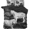 Lenjerie pat Dreamhouse Tigers Grey, bumbac 100%, husa 240 x 220 cm, 2 fete perna 60 x 70 cm