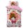 Lenjerie pat Dreamhouse Cute Horse Pink, bumbac 100%, husa 135 x 200 cm, 1 fata perna 80 x 80 cm