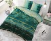 Lenjerie pat Sleeptime Scratchy Turquoise, bumbac amestec, husa 140 x 220 cm, 1 fata perna 60 x 70 cm