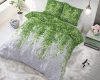 Lenjerie pat Sleeptime Botanic Wave Green, bumbac amestec, husa 140 x 220 cm, 1 fata perna 60 x 70 cm