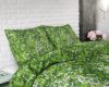 Lenjerie pat Sleeptime Botanic Wave Green, bumbac amestec, husa 140 x 220 cm, 1 fata perna 60 x 70 cm
