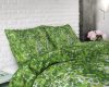 Lenjerie pat Sleeptime Botanic Wave Green, bumbac amestec, husa 240 x 220 cm, 2 fete perna 60 x 70 cm