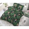 Lenjerie pat Sleeptime Tropical Parrot Green, bumbac amestec, husa 140 x 220 cm, 1 fata perna 60 x 70 cm