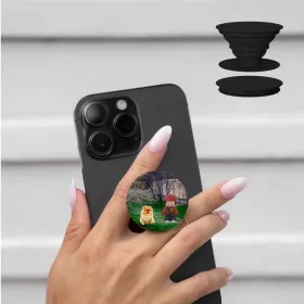   Suport telefon mobil tip popsocket, Lucas Roblox si catelul, negru