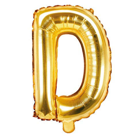 Balon din folie metalizata, 35 cm, auriu, litera D