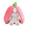 Jucarie de plus reversibila iepuras, Happy Bunny, capsuna, 25 cm