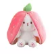 Jucarie de plus reversibila iepuras, Happy Bunny, capsuna, 25 cm