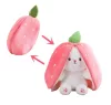 Jucarie de plus reversibila iepuras, Happy Bunny, capsuna, 25 cm