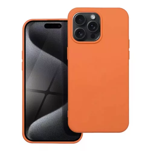 Husa Apple iPhone 16 Pro Max, Luxury Silicone, catifea in interior, portocalie