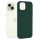 Husa Apple iPhone 15, Luxury Silicone, catifea in interior, verde inchis