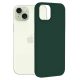 Husa Apple iPhone 15, Luxury Silicone, catifea in interior, verde inchis