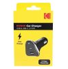 Incarcator auto KODAK, dual port USB-A + PD/USB-C, 3A, fast charge, negru
