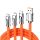 Cablu de incarcare cu 3 capete Type-C / Lightning / MicroUSB, 3A / 120W, 1.2 metri, capete metalice, cablu foarte gros, impletit, portocaliu