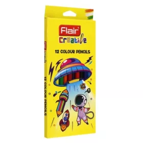   Set creioane colorate Flair Creative FA 8049, corp rotund, 12 culori