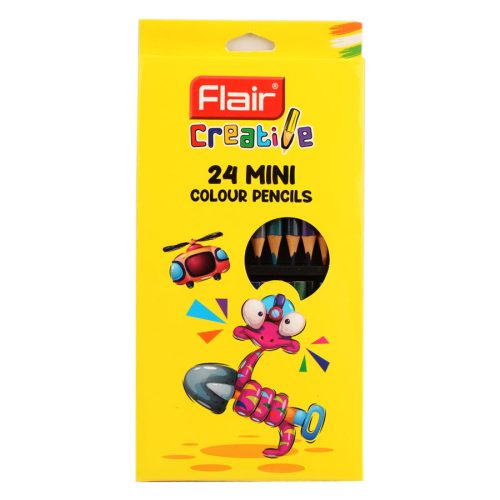 Set mini creioane colorate Flair Creative FA 8051, triunghiulare, 24 culori