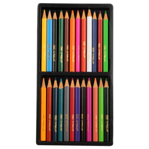 Set mini creioane colorate Flair Creative FA 8051, triunghiulare, 24 culori