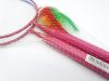 Set 2 palete de badminton, roz/mov, maner scurt, fluturas/minge burete incluse