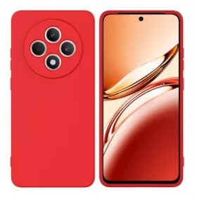   Husa protectie Oppo Reno 12F 5G, Luxury Silicone, catifea in interior, protectie camere, rosie